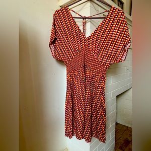 Red fit and flare dress